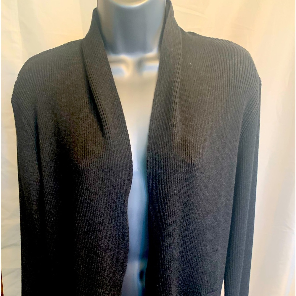 Ladies Gray Sweater open-front $18 Sz XL NWT